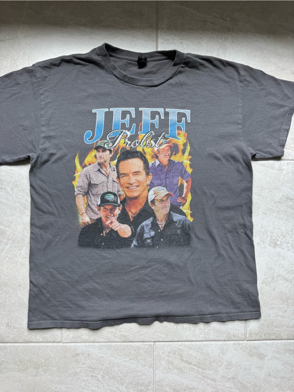 Gildan Black Jeff Probst Graphic Crewneck Shirt